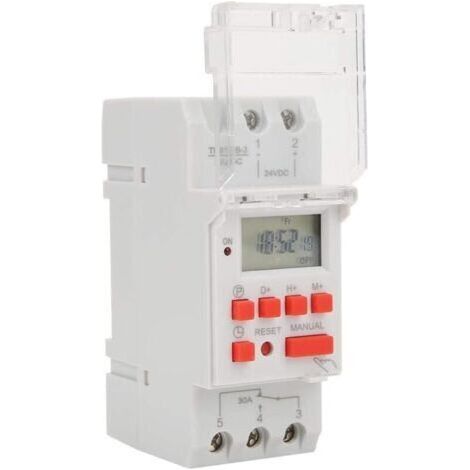 Bunthaus Programmateur Pour Chauffe Eau Lectrique, Interrupteur Horaire, Commutateur De Minuterie Numrique 30 A Affichage Lcd De Minuterie 1 Seconde Programmateur Digital Relais Temporis 220v