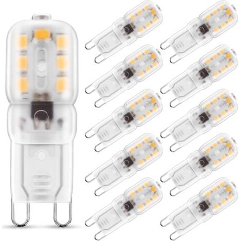 Bunthaus 2w G9 Blanc Chaud 3000k, Ampoule Led, 25w Ampoule Halogène Équivalent, 230v Ac 180lm, 360° Larges Faisceaux, Culot G9 Lot De 10 [classe Énergétique A+]