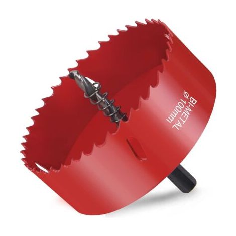 Scie Cloche Bi-métal, Scie Cloche Bois Ø100mm, Scie Trépan Avec Adaptateur Hexagonal Et Foret De Centrage, Pour Percer Plastique, Pvc, Bois, Panneaux Fibres, Métal Souple-aimoonsa