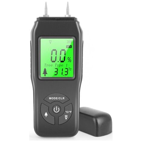 Bunthaus Humidimètre Pour Bois, Détecteur D'Humidité Numérique Portatif, Écran Lcd Rétroéclairé, Détecteur De Fuite D'Eau, Testeur D'Humidité Pour Pour Murs De Matériaux De Construction En Bois ​sol