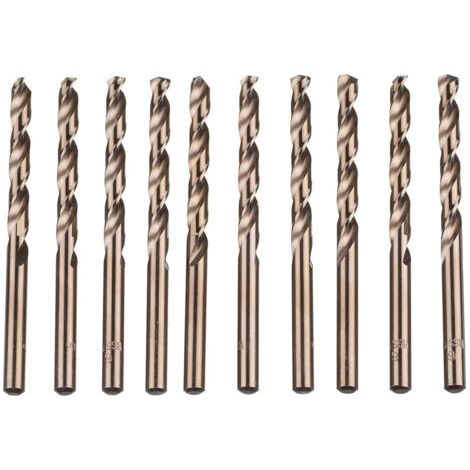 Bunthaus Lot De 10 Forets Hélicoïdaux En Acier Rapide M35 Hss Or Cobalt Pour Perceuses Métriques À Haute Vitesse 6 Mm X 93 Mm Pour Perçage Des Acier Inoxydable Et Métal
