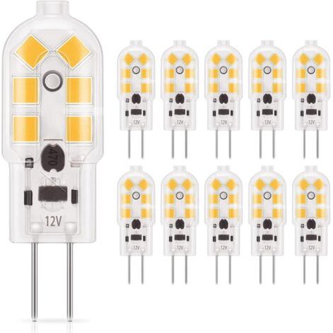 Bunthaus G4 Led 1.5w Ampoule, 120lm, Ac/dc 12v Ampoules D'Éclairage Équivalent À 20w Halogène, Blanc Chaud 3000k, Non Dimmable, Remplacement Pour Hotte Et Lusture, Lot De 10 [classe Énergétique E]