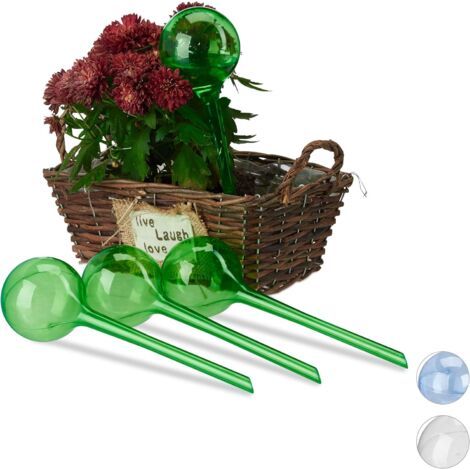 Bunthaus 1002322653 Lot De 4 Boules D'Arrosage Double Semainier En Plastique Vert, Pvc, 8 Cm