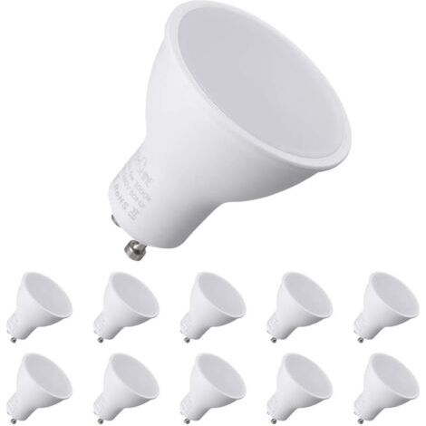 Bunthaus Ampoules Led Gu10, 7w Équivalent Ampoule Halogène 70w, 550ml, Blanc Chaud 3000k, 120°larges Faisceaux, Ampoules Led Spot, Lot De 10 [classe Énergétique A++] [classe Énergétique F]