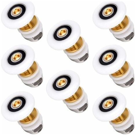 Bunthaus Lot De 8 Pices Roulette Porte Coulissante Douche Roulette Douche De Rechange Pour Rouleau 25mm,