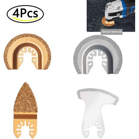 Bunthaus 4 Pieces Lames De Scie En Diamant Oscillantes, Outil Multifonction, Pour Eliminer Le Coulis Et Couper Les Carreaux Souples