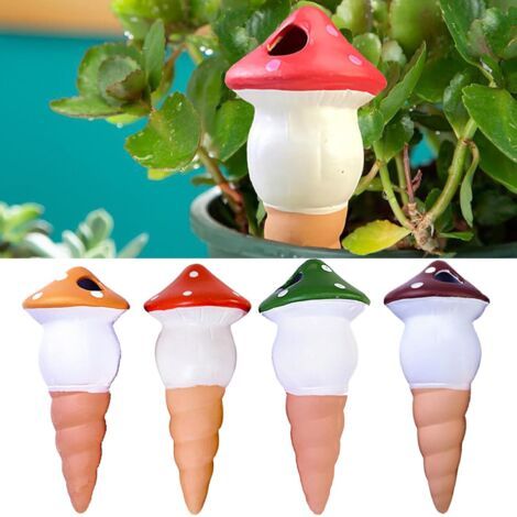 Lot De 4 Arrosage Bouteille, Cône D'Arrosage Pour Plantes En Terre Cuite, Systeme De L'Eau Automatique Piquets D'Irrigation Goutte À Goutte Pour Plantes D'Intérieur D'Extérieur En Vacances1