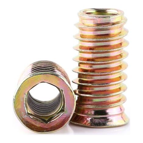 Bunthaus Pack De 20 Pièces M6/m8/m10 Écrou Hexagonal Fileté En Alliage De Zinc, Écrous D'Insert En Alliage De Zinc Assortiment (m825mm)