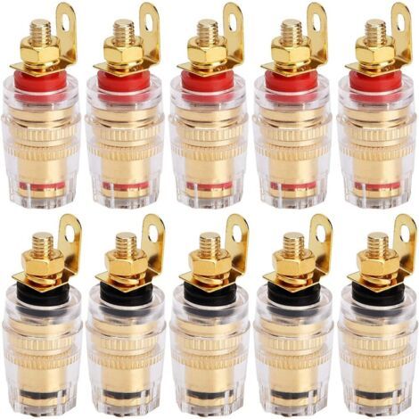 Bunthaus Lot De 10 Connecteur De Prise De Prise Banane 4 Mm Pour Borne De Haut Parleur Amplificateur Plaque Murale