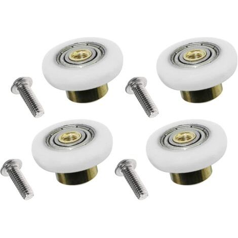Bunthaus (4 Pièces De Diamètre 19 Mm) Roulettes De Rechange Pour Porte De Douche Coulissante Avec Vis M4