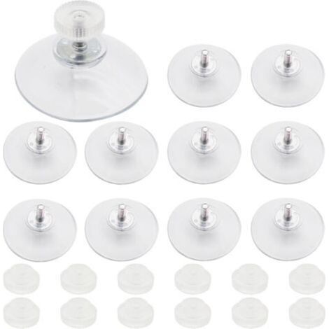 11 Pcs Ventouse Ø 40 Mm Vitre, Ventouse Transparente Pvc,avec Filetage M4 Écrou En Plastique Transparent, Pour Fenêtre Mur Porte Verre Suspendu Quotidiennement