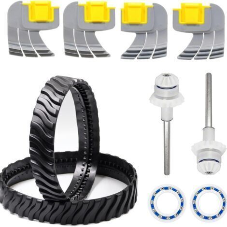 Bunthaus 2 Chenilles De Pneus R0526100, 2 Roulements De Moteur R0527000, 4 Brosses À Récurer Centrifuges Pour Récurer Le Sol R0714400, Pièces De Rechange Pour Robot Nettoyeur Piscine Zodiac Mx6 Mx8