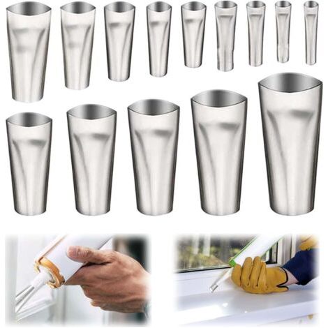 Bunthaus 14 Pcs Calfeutrage Buse Applicateur, Embout Cartouche Silicone, Embout Silicone, Buse D'Étanchéité En Acier Inoxydable Kit, Buse Pour Silicone, Embouts De Cartouche Pour Cuisine Salle De Bain