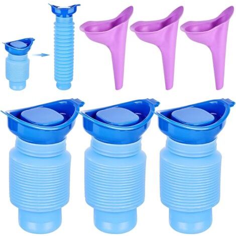 Bunthaus 3 Urinoirs Rétractables 750 Ml Urinoir D'Urgence Réutilisable Bouteille D'Urine En Pot Toilette Mobile Portable Toilette De Voyage D'Urgence Pour Enfants, Adultes, Embouteillage, Camping