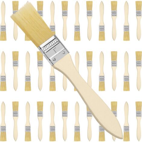 Bunthaus Pinceau De Peinture 2,54 Cm (lot De 36) - Pinceaux Plats Avec Manche En Bois - Pinceaux Professionnels Parfaits Pour La Peinture Murale, Le Vernis, Les Colles Et Bricolage