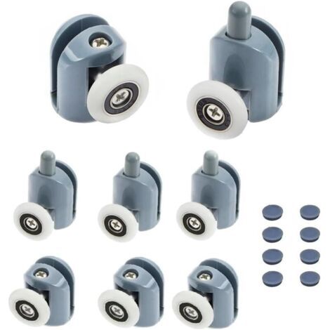 Bunthaus 8 Pièces Poulie De Porte Douche,roulette Porte Coulissante Douche,25mm Galets De Porte De Douche Antirouille Roulettes Cabine De Douche Robuste Durable Pour Cabine Salle De Bains Porte