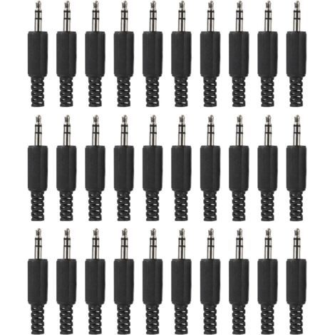 30 Pcs Prise Jack De Réparation De Remplacement Stéréo 3,5mm, Prise Mâle Trs 3 Pôles 1/8", Connecteur De Câble Audio De Type À Souder 3,5mm Pour Réparation De Câble De Casque/casque/écouteur