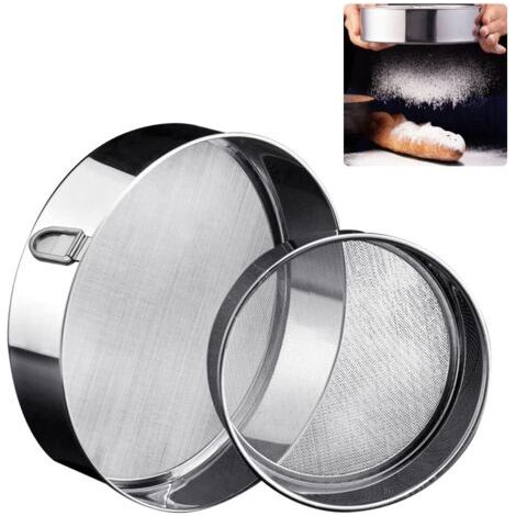 Bunthaus 2 Pcs Tamis En Acier Inox Tamis Cuisine Tamis À Farine Tamis Pâtisserie Avec Anneau Suspendu Tamis Fin 2 Tailles Tamis Boulanger Tamis Blé Tamis Alimentaire Pour Farine Gâteaux Sucre Glace