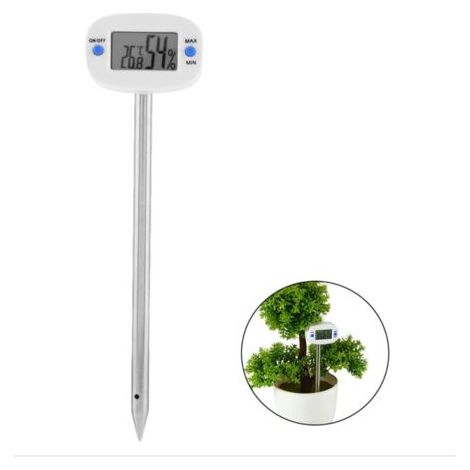 Bunthaus Blanche Température Et Humidité Du Sol Humidimètre De Sol Test De Sol Jauge Kit D'Analyse De Sol Thermomètre De Sol Thermometre Outil D'Analyse De Sol Instrument D'Étude De Sol