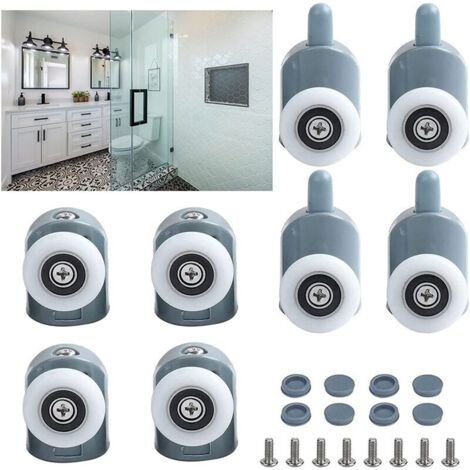 Bunthaus Lot De 8 Roulette Porte Douche Coulissante 23mm Rouleau Roue Pour Coulissante De Porte Cabine Pour Salle De Bain