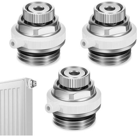Bunthaus Vanne De Radiateur À Purge Automatique, 3 Pièces Vanne De Purge Bsp 1/2" Soupape Évacuation À Air Évent Automatique En Laiton À Air À Coupure