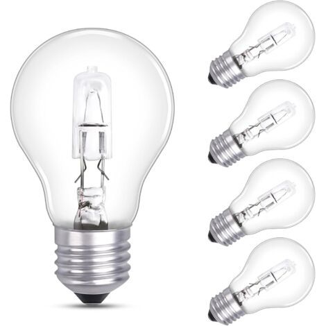 Bunthaus Lot De 5 Ampoule E27 42w Dimmable, Ampoule Globe A55 Culot Edison À Vis, Blanc Chaud 2700k 570lm, Ac 220 240v, Ampoule E27 Transparente Pour Lustre, Lampe De Table, Applique Murale
