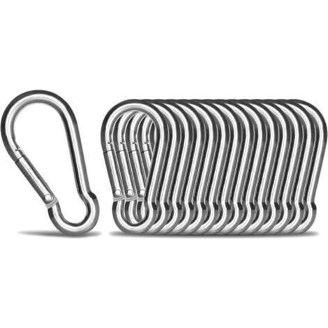 12pcs - M5 Mousqueton En Acier Inoxydable 304 - Petit Mousqueton Inox De Fixation Capacité De Charge De 90 Kg, Crochet Mousquetons Hamc Balancoire