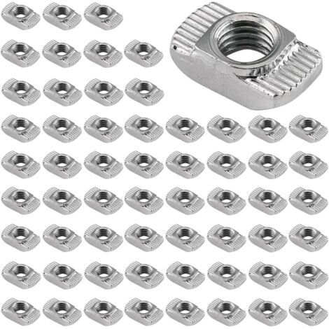 Bunthaus （eu40m8）lot De 60 Écrous À Tête De Marteau Filetage M8 4040 Profil Acier Au Carbone Fente En T Écrous À Rainure En T Écrous Marteaux Pour Profilé En Aluminium Fente D'Extrusion