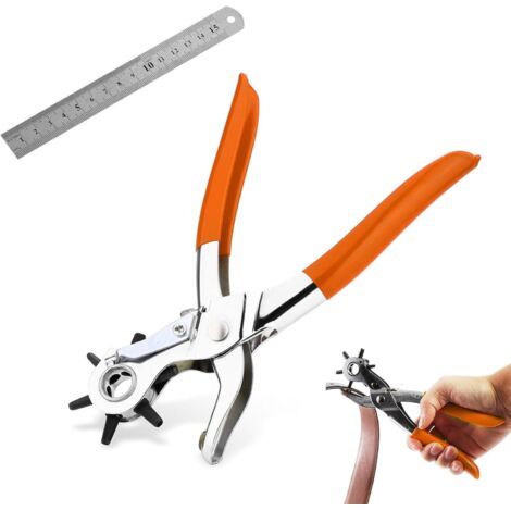 Bunthaus Trou Ceinture, Pince Perforatrice Cuir, Pince Trou Ceinture Cuir, Pince Perforatrice Rotative, Perforatrice Trou Ceinture, Pince A Trouer Le Cuir, Avec Règle, Pour Cuir, Bracelets De Montre,
