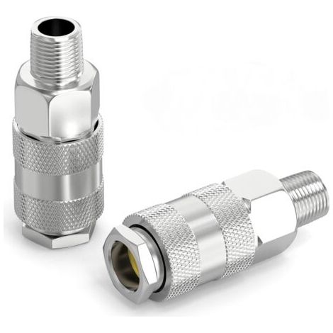 Bunthaus 2 Pièces 1/4 Inch Air Line Connectors, 1/4" Male Thread Euro Airline Compressor Fittings, Quick Connect Air Coupler Air Hose Fittings,air Coupler