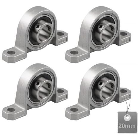 Bunthaus 4 Pièces Roulements De Bloc D'Oreiller, Palier Roulement, Roulements À Billes, Roulements Alliage De Zinc, Paliers A Semelle, Roulements À Billes, Avec Base En Fonte Solide (taille : 20mm)