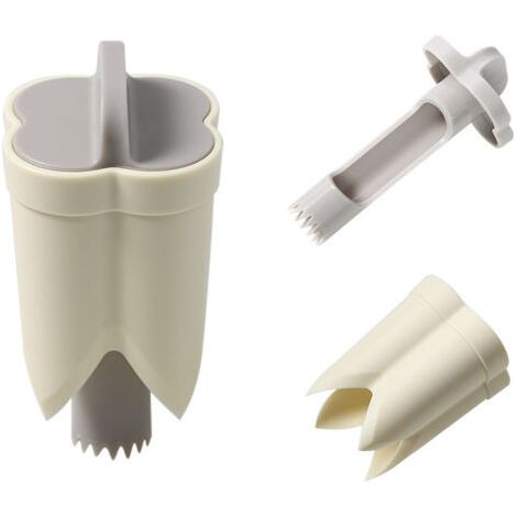 Bunthaus Évideur De Poivrons 2 En 1, Outil De Retrait De Graines De Poivrons, Épépineur De Poivrons, Outil De Découpe De Poivrons Pour Légumes, Gadget De Cuisine (beige)