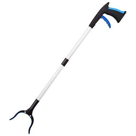 Bunthaus Outils De Ramassage, 32" Pince Extension Pliable, Outil D'Aide Handicapé En Aluminium Avec Pince Rotative En Caoutchouc, Extension À Bras Long Pour Ramasse-déchets- Bleu