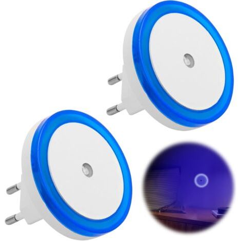 2pcs Led Automatique À Capteur Crépusculaire, Veilleuse Enfant Prise Electrique, Prise Électrique Murale, Veilleuse Bleu Pour Couloir, Cuisine