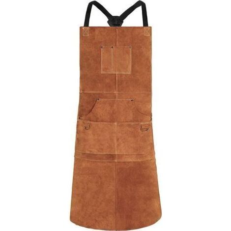 Bunthaus Tablier De Soudure, Tablier De Travail En Cuir De Vachette Avec 6 Poches, 24\