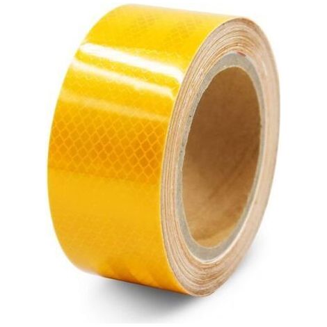 Bunthaus Réfléchissant, Haute Visibilité Autocollants Réfléchissants, Bande De Sécurité Auto-adhésive Pour Camions De Voiture Remorque De Camping Car Équilibre Poussettes Casques, 25m X 5cm Jaune