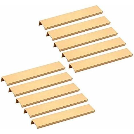 Bunthaus 10pcs Poignée Invisible Meuble -or Poignée D’armoire De Cuisine Meuble Tiroir 160mm