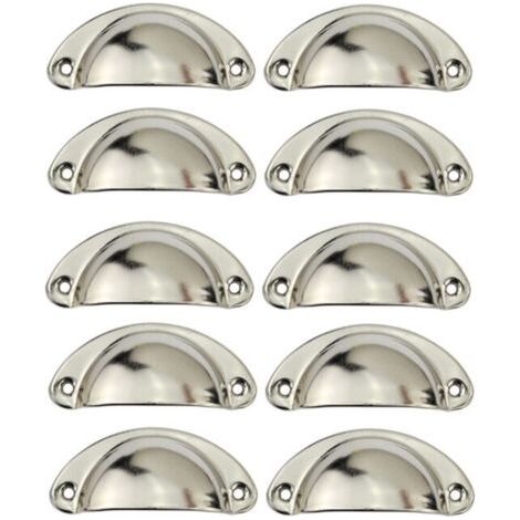 Bunthaus Lot De 10 Poignée Bouton De Porte 81mm Décoration Pour Meuble Tiroir - Argent
