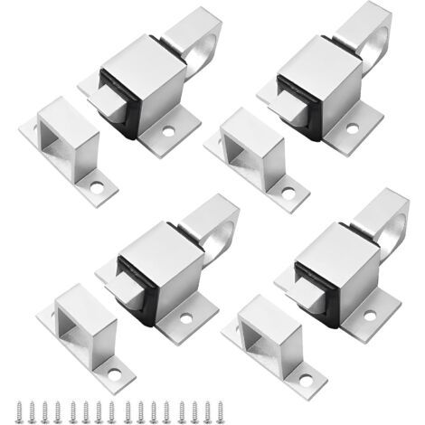 Bunthaus Lot De 4 Loquet À Ressort Automatique En Alliage D'Aluminium Double Face Verrou Coulissant Petit Verrou De Porte Intérieur Pour Fenêtres Portes En Bois Portail De Jardin