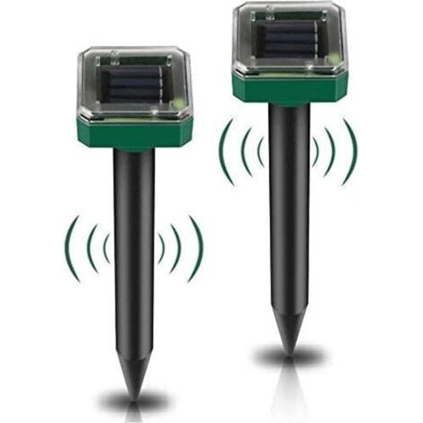 Bunthaus Répulsif Taupe Solaire À Ultrason Intellige Lot De 2, Solaire Souris Repeller Exterieur, Répulsifs Antitaupes À Énergie Solaire Pour Taupes, Campagnols, Gophers, Serpents Ou Autres Autres Ron