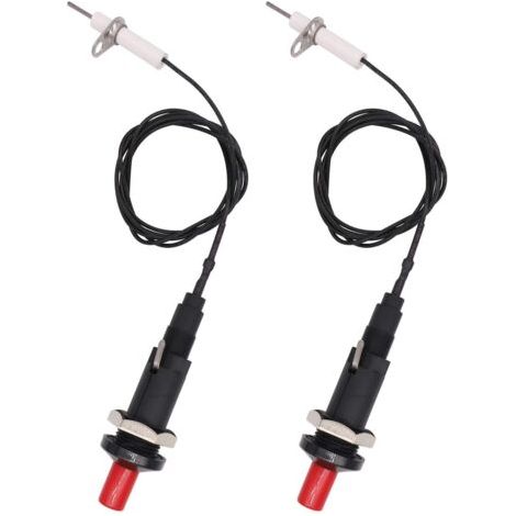 Bunthaus Lot De 2 Briquets De Cuisine Avec Bouton Poussoir Étoile Piezo Spark Avec Câble De Résistance 200 Degrés Et Longueur De 1 Mètre
