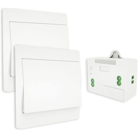Bunthaus Interrupteur Sans Fil, Sans Pile, Tlcommande Murale Va Et Vient, Interrupteur Mural Auto Aliment, Sans Cblage, Metteur Pour Panneau Mural (kit 2 Voies), Intrieur Extrieur Tanche