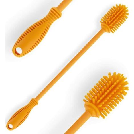 Bunthaus Brosse De Nettoyage En Silicone Avec Biberon À Long Manche, 31 Cm Sans Bpa, Pour Biberon, Flacon À Vide, Gourde, Vase, Verrerie, Parfait Pour Les Petits Cols (qté1)