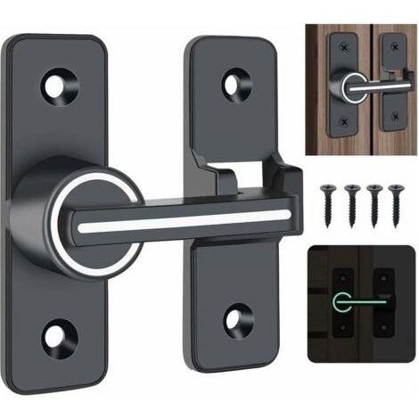 Bunthaus Verrou Porte Coulissante Lumineux Verrou Serrure De Fermeture Porte Boulon De Verrouillage De Boucle En Alliage De Zinc Loquet De Serrure De Porte 180 Degrs Avec 4 Vis Pour Porte Fentre