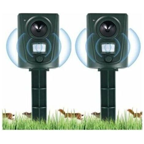 Bunthaus 2023 2x Répulsif À Ultrasons Pour Chats De Jardin, Répulsif Pour Chats Avec Piquet De Terre Pour Empêcher Les Chiens Et Les Chats, Les Oiseaux, Pour Les Jardins, Les Champs, Les Pépinières, É