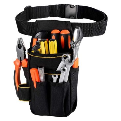Bunthaus Tools Bag Sac À Outils Petit Sac Banane En Toile Oxford 900d Avec Ceinture Réglable En Nylon Pour Électricien, Charpentier, Technicien D'Entretien