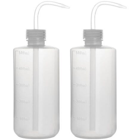 Bunthaus 2 Paquet 500 Ml Flacons De Lavage En Plastique À Squeeze Avec Ldpe Ouverture Etroite, Bouteille D'Arrosage À Presser Squeeze Wash Bottle, 500 Ml