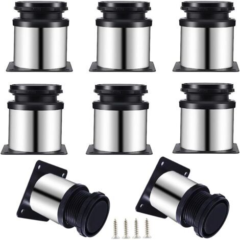 Bunthaus Lot De 8 Pieds De Meubles Réglables En Acier Inoxydable - 50 X 60 Mm - Pieds De Table, D'Établi
