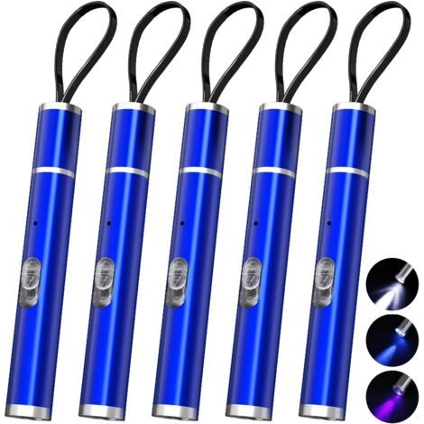 Bunthaus 5pack Lampe Stylo Rechargeable, Mini Lampe De Poche Edc Ultra-compacte, Lampe De Poche 500 Lumen Avec 3 Modes, Lampe D'Inspection Médicale Pour Le Camping Et L'Extérieur Réparation