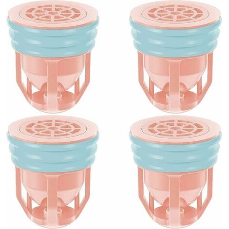 Bunthaus Noyau De Siphon De Sol, Grille Douche Anti Cheveux Siphon,siphon De Sol Pvc, Drain De Plancher Avec Passoire Filtre,pour Salle De Bain Jardin,4 Pcs,rose, Ensoleillé